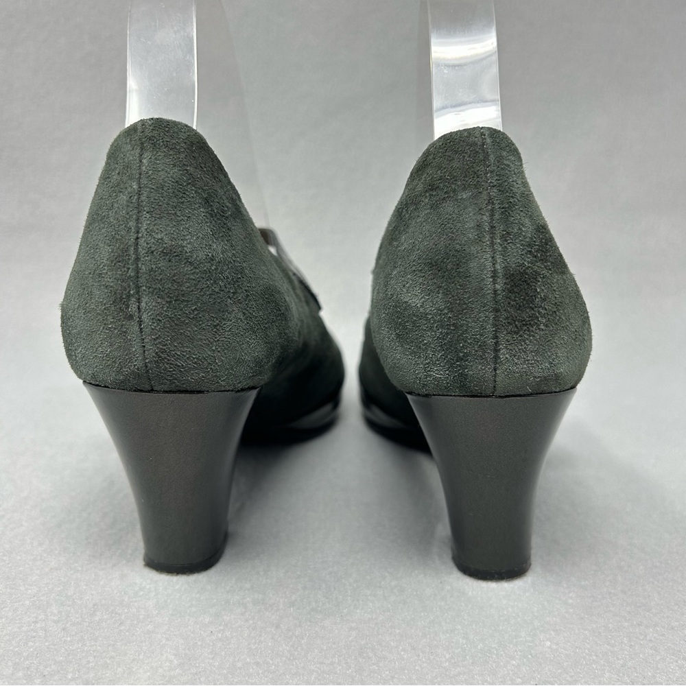 Clarks Women's Diamond Sparkle Mary Jane Pump Size 8 Block Heel Gray Suede Shoe - Picture 8 of 12